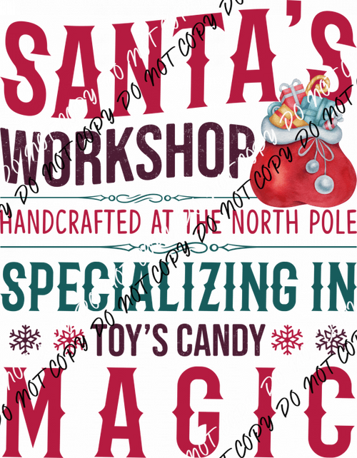 Santa’s Workshop North Pole DTF Transfer - We Print U Press DTF Transfers