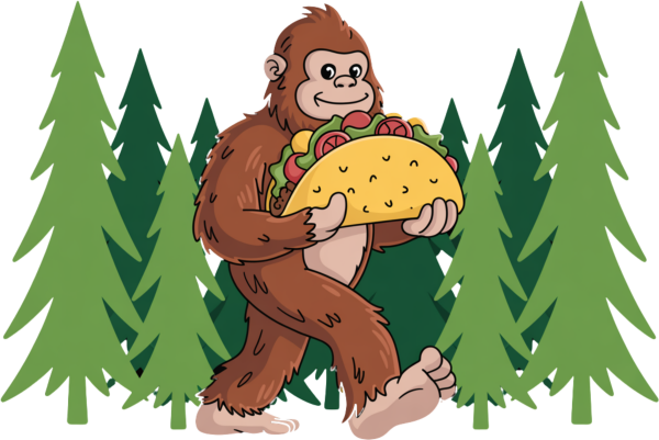 Sasquatch with Taco DTF Transfer RTP DTF Transfers