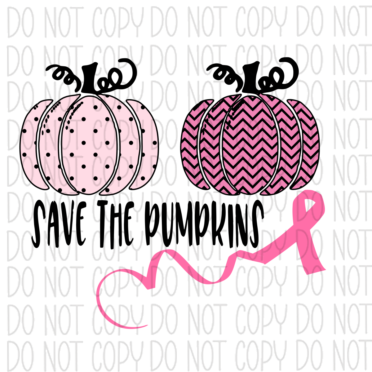 Save The Pumpkins Breast Cancer Awareness Dtf Transfer