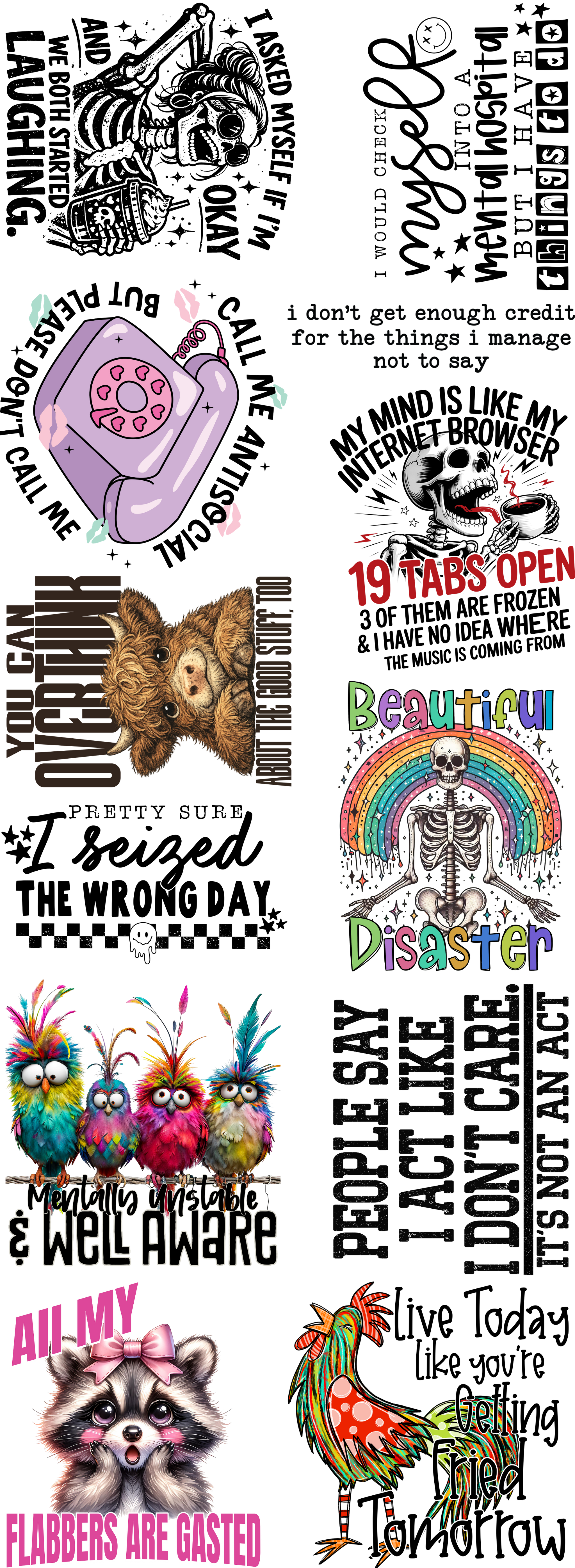 Funny Chaos Sayings Premade Gang Sheet Bundle