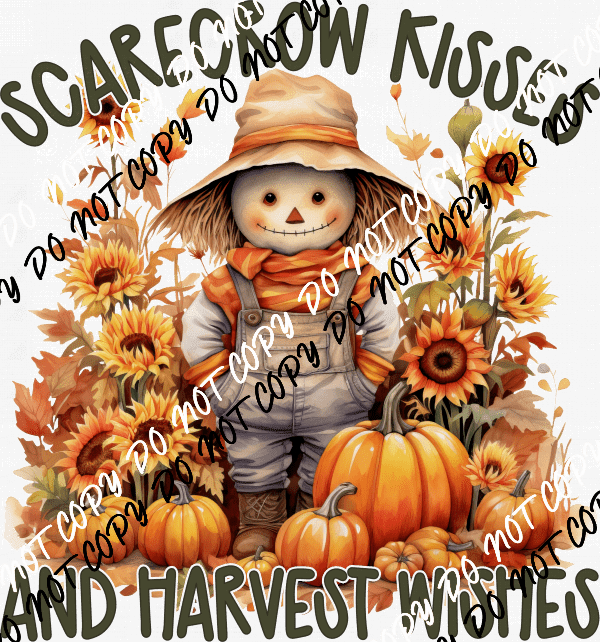 Scarecrow Kisses and Harvest Wishes DTF Transfer - We Print U Press DTF Transfers