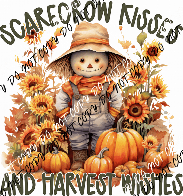 Scarecrow Kisses and Harvest Wishes DTF Transfer - We Print U Press DTF Transfers