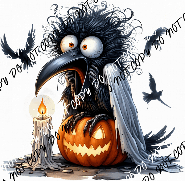 Scaredy Crow Halloween DTF Transfer - We Print U Press DTF Transfers