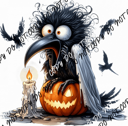 Scaredy Crow Halloween DTF Transfer - We Print U Press DTF Transfers