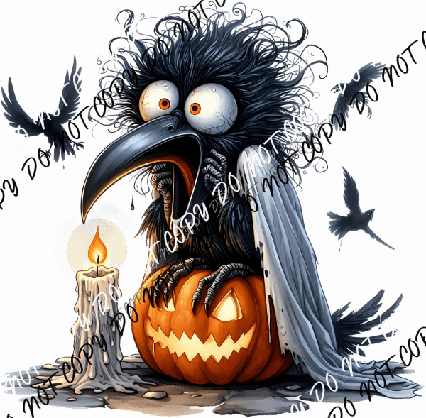 Scaredy Crow Halloween DTF Transfer - We Print U Press DTF Transfers