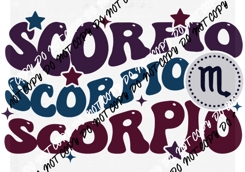 Scorpio Zodiac Sign DTF Transfer - We Print U Press DTF Transfers
