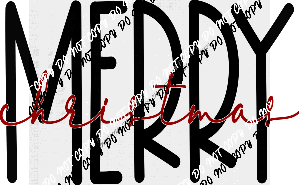Script Merry Christmas DTF Transfer - We Print U Press DTF Transfers