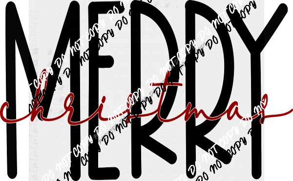 Script Merry Christmas DTF Transfer - We Print U Press DTF Transfers