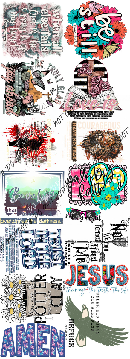 Scripture Premade Bundle 60’ Gang Sheet Dtf Transfers