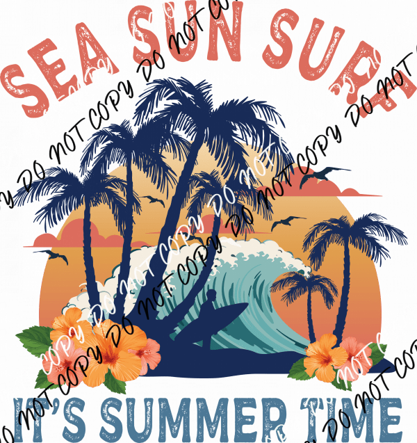 Sea Sun Surf DTF Transfer - We Print U Press DTF Transfers