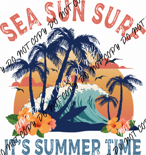 Sea Sun Surf DTF Transfer - We Print U Press DTF Transfers