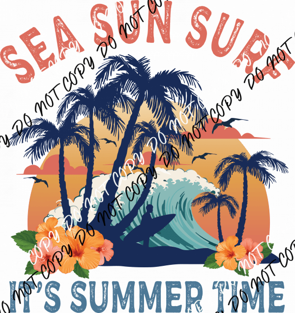 Sea Sun Surf DTF Transfer - We Print U Press DTF Transfers