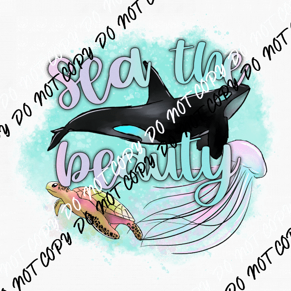 Sea the Beauty Whale DTF Transfer - We Print U Press DTF Transfers