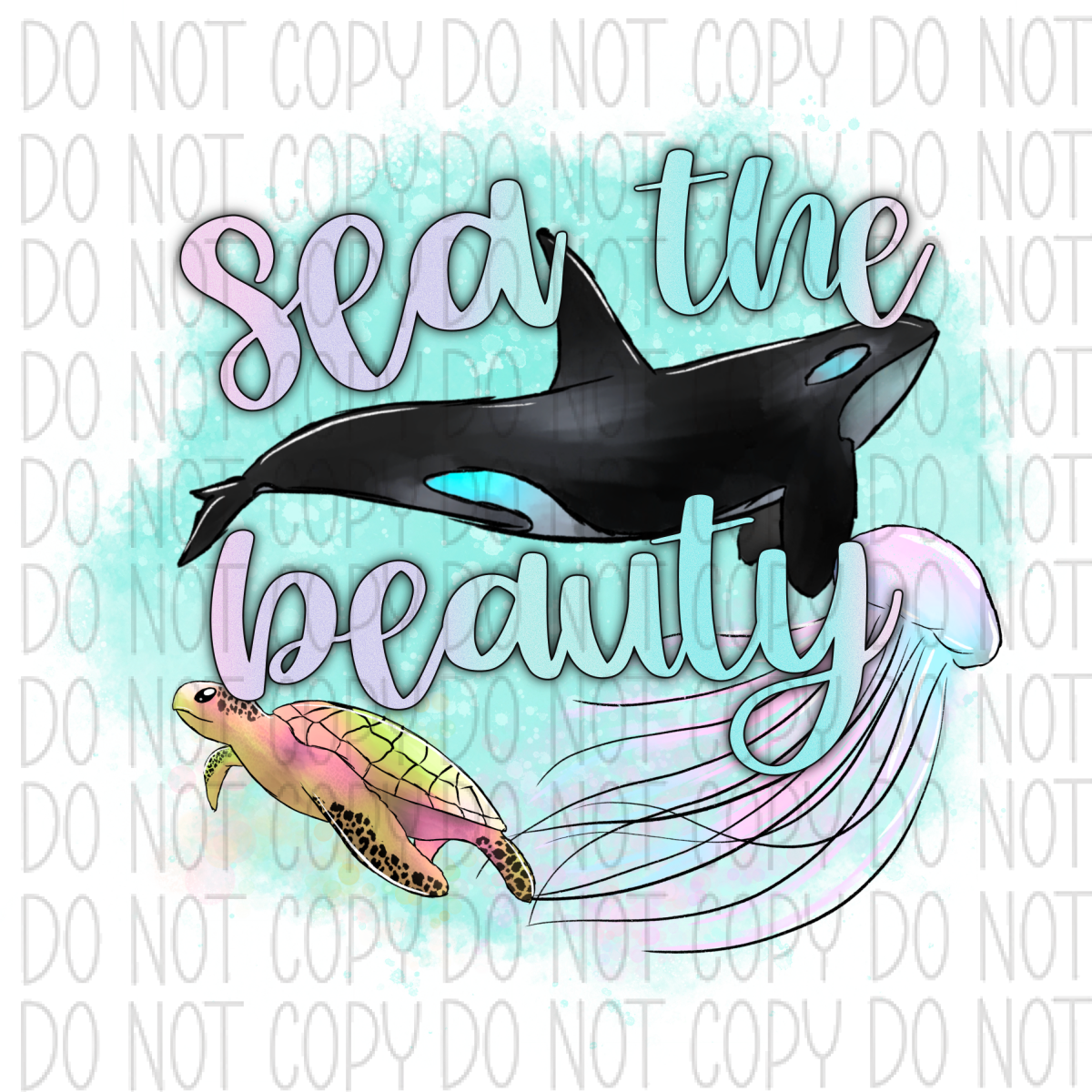 Sea The Beauty Whale Dtf Transfer
