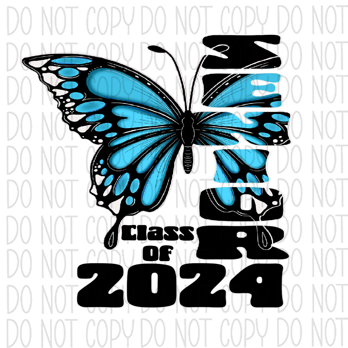 Senior 2024 Butterfly DTF Transfer We Print U Press DTF Transfers