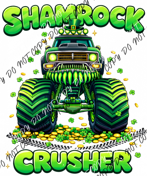 Shamrock Crusher Monster Truck DTF Transfer RTP DTF Transfers
