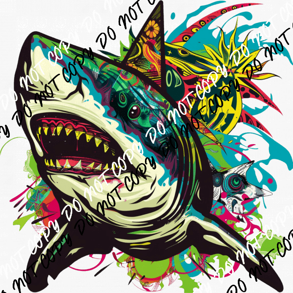 Shark with Black Trim DTF Transfer - We Print U Press DTF Transfers