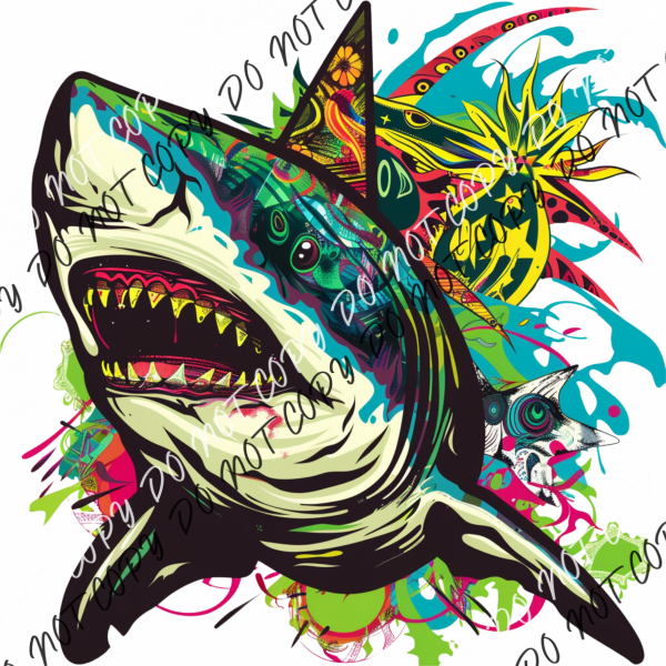 Shark With Black Trim Dtf Transfer Rtp Transfers