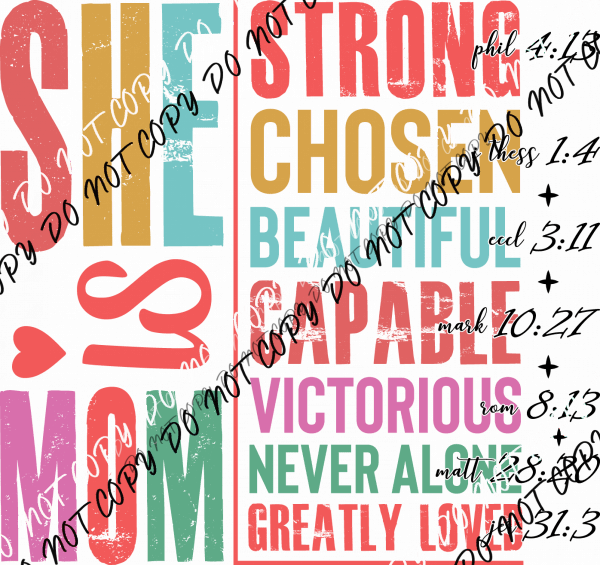 She Is Mom DTF Transfer - We Print U Press DTF Transfers