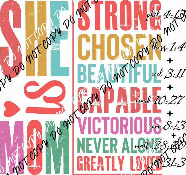 She Is Mom DTF Transfer - We Print U Press DTF Transfers