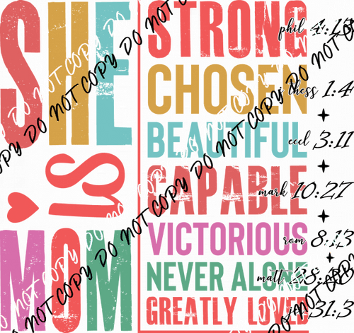 She Is Mom DTF Transfer - We Print U Press DTF Transfers