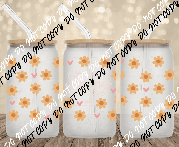 She is Strong UV Transfer for 16 oz Glass Can - We Print U Press DTF Transfers