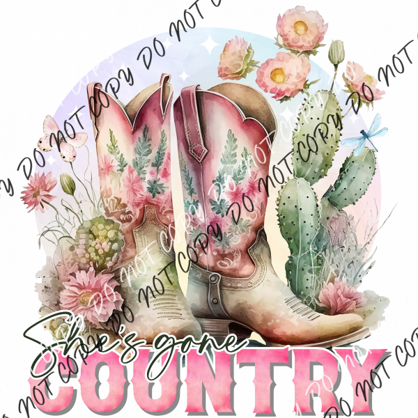 She’s Gone Country Boots Dtf Transfer Rtp Transfers