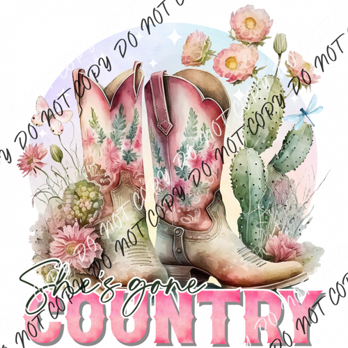 She’s Gone Country Boots Dtf Transfer Rtp Transfers