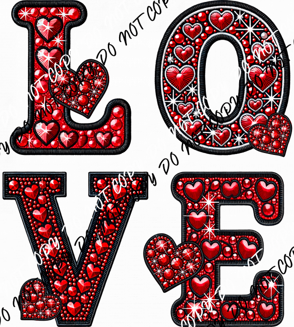 Shimmering Love DTF Transfer - We Print U Press DTF Transfers