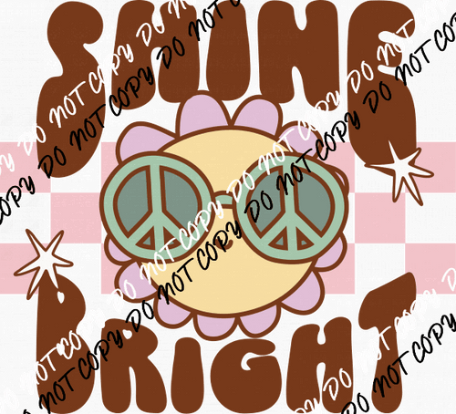 Shine Bright Retro Sun Peace Sign Glasses DTF Transfer - We Print U Press DTF Transfers