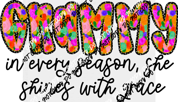 Shines With Grace (Choose Female Family Title)DTF Transfer - We Print U Press DTF Transfers