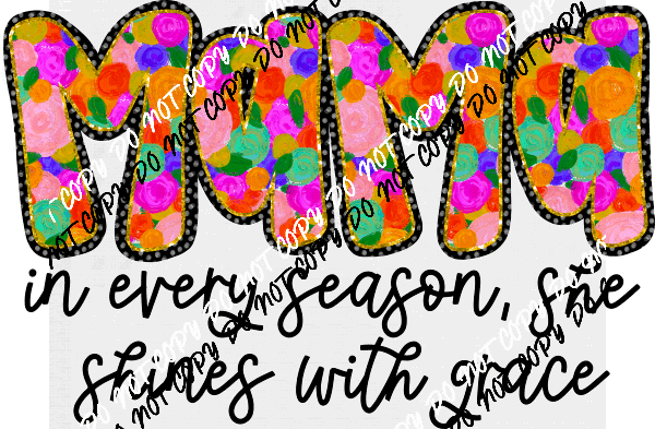 Shines With Grace (Choose Female Family Title)DTF Transfer - We Print U Press DTF Transfers