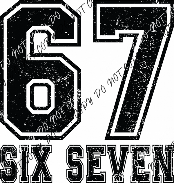 Six Seven Vintage Varsity DTF Transfer RTP DTF Transfers