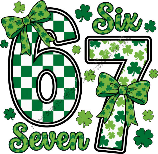 Six Seven with Bows St. Patrick’s Day DTF Transfer RTP DTF Transfers