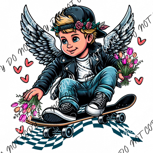 Skateboard Angel Boy Dtf Transfer Rtp Transfers