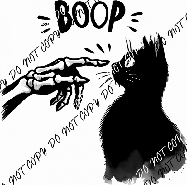 Skeleton Boop Cat DTF Transfer - We Print U Press DTF Transfers