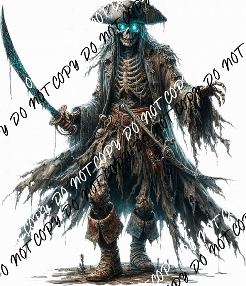 Skeleton Pirate Captain DTF Transfer - We Print U Press DTF Transfers