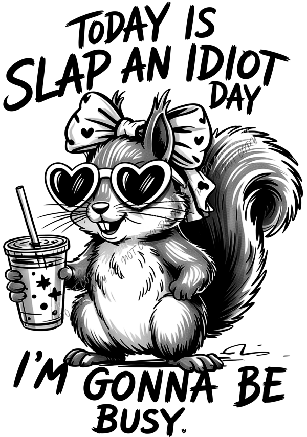 Slap an Idiot Day Squirrel DTF Transfer RTP DTF Transfers