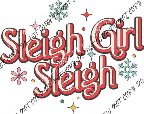 Sleigh Girl With Snowflakes Dtf Transfer Rtp Transfers