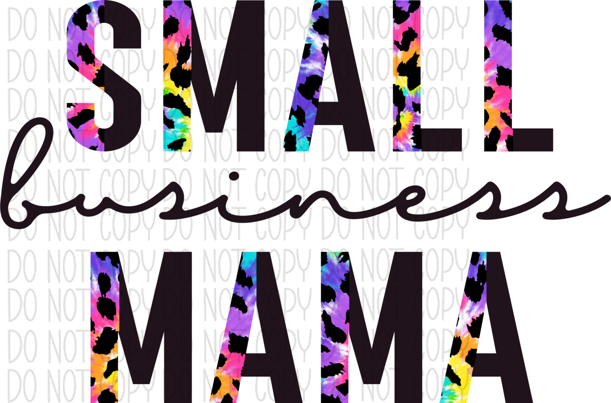 Small Business Mama Text Tie Die Leopard Dtf Transfer