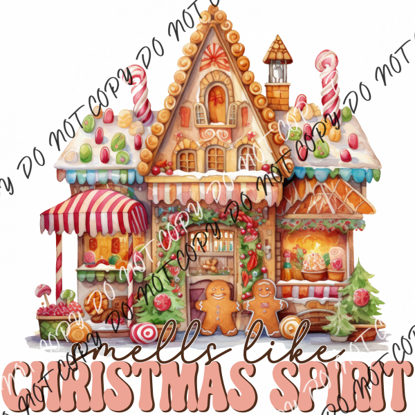 Smells Like Christmas Spirit Gingerbread House Dtf Transfer Rtp Transfers