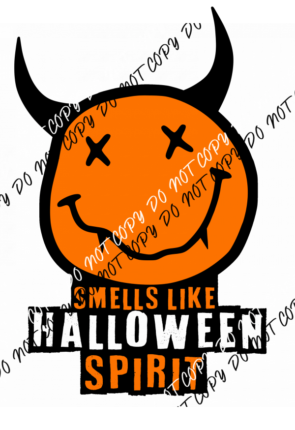 Smells Like Halloween Spirit Orange DTF Transfer - We Print U Press DTF Transfers