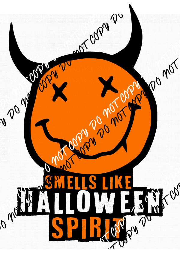 Smells Like Halloween Spirit Orange DTF Transfer - We Print U Press DTF Transfers