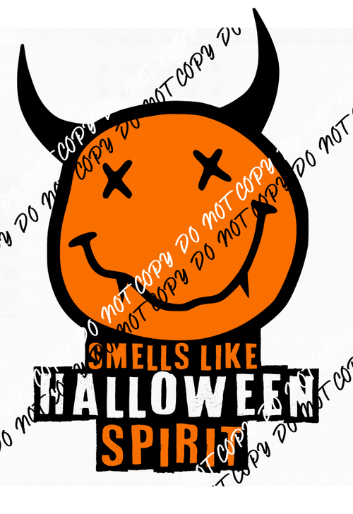 Smells Like Halloween Spirit Orange DTF Transfer - We Print U Press DTF Transfers