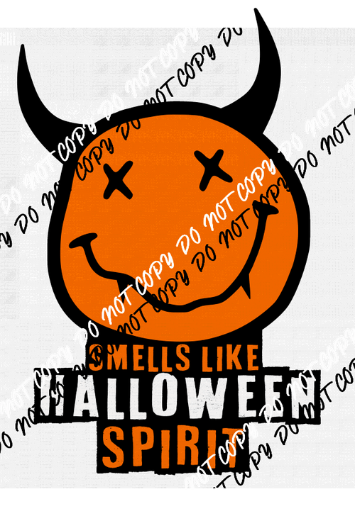 Smells Like Halloween Spirit Orange DTF Transfer - We Print U Press DTF Transfers