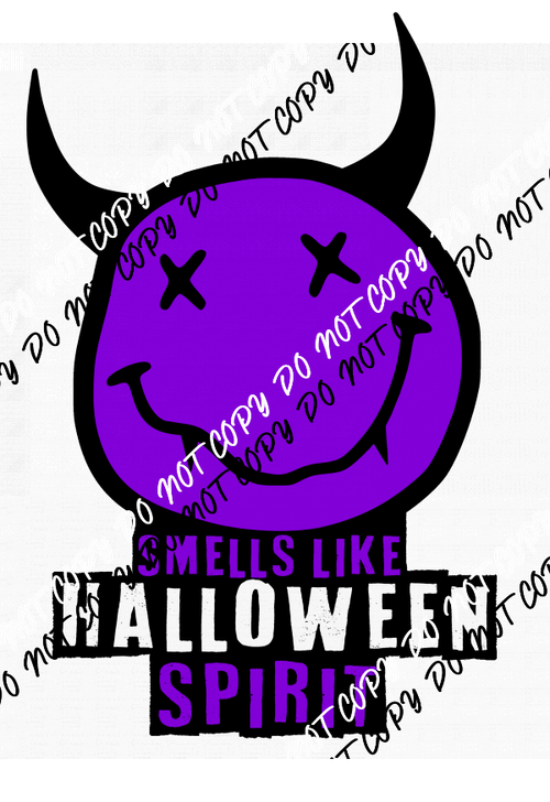 Smells Like Halloween Spirit Purple DTF Transfer - We Print U Press DTF Transfers