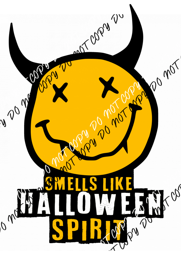 Smells Like Halloween Spirit Yellow DTF Transfer - We Print U Press DTF Transfers