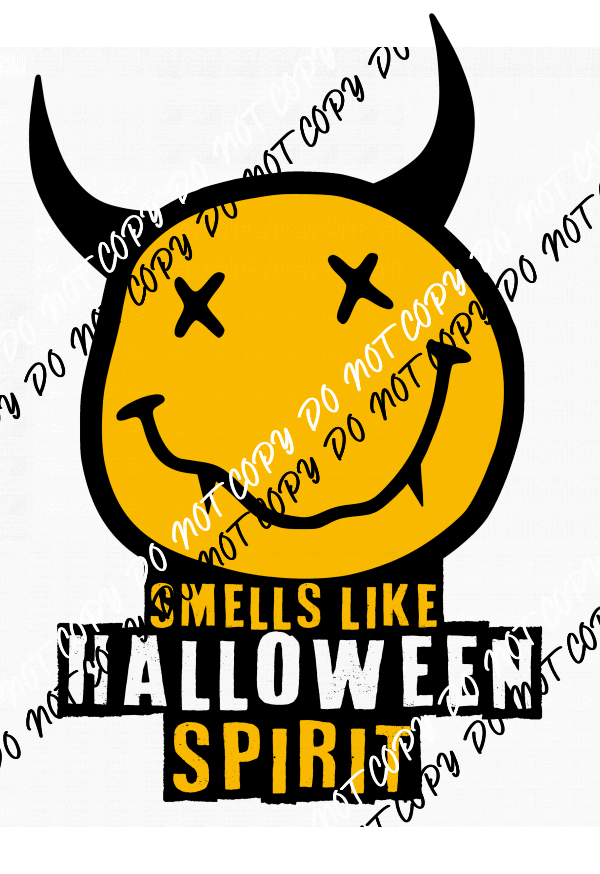 Smells Like Halloween Spirit Yellow DTF Transfer - We Print U Press DTF Transfers