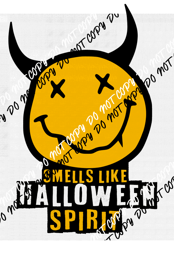 Smells Like Halloween Spirit Yellow DTF Transfer - We Print U Press DTF Transfers