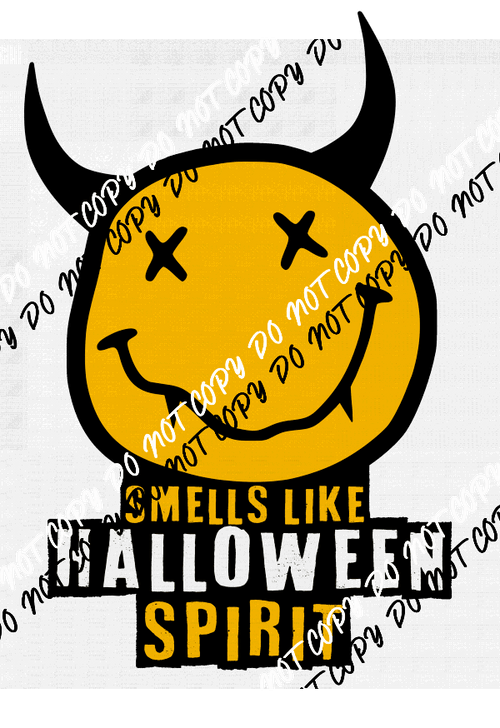 Smells Like Halloween Spirit Yellow DTF Transfer - We Print U Press DTF Transfers